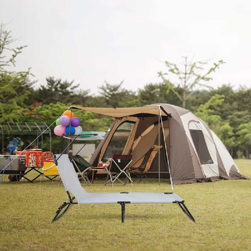 Polyester - foam mattresses for budget - friendly optionsFolding Three-Fold Camping Bed Gray With Head Canopy Polyester - foam mattresses for budget - friendly optionsFolding Three-Fold Camping Bed Gray With Head Canopy