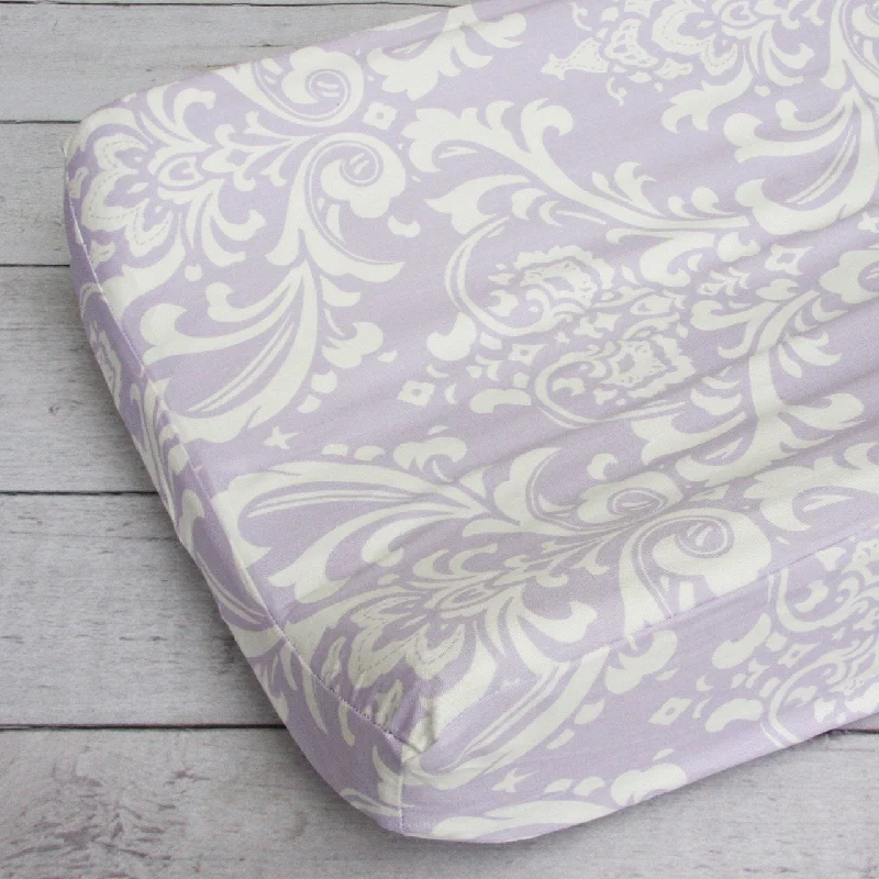 Gel - infused memory foam mattresses for cooler sleepChanging Pad Cover | Lavender Sweet Lace Damask Gel - infused memory foam mattresses for cooler sleepChanging Pad Cover | Lavender Sweet Lace Damask