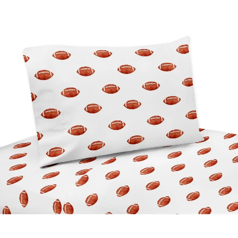 Thermal - Regulating Bamboo Sheets for All - Season ComfortSweet Jojo Designs Brown and White Football Boy 3pc Twin Sheet Set for the Vintage Foot Ball Sports Themed Footballs Collection