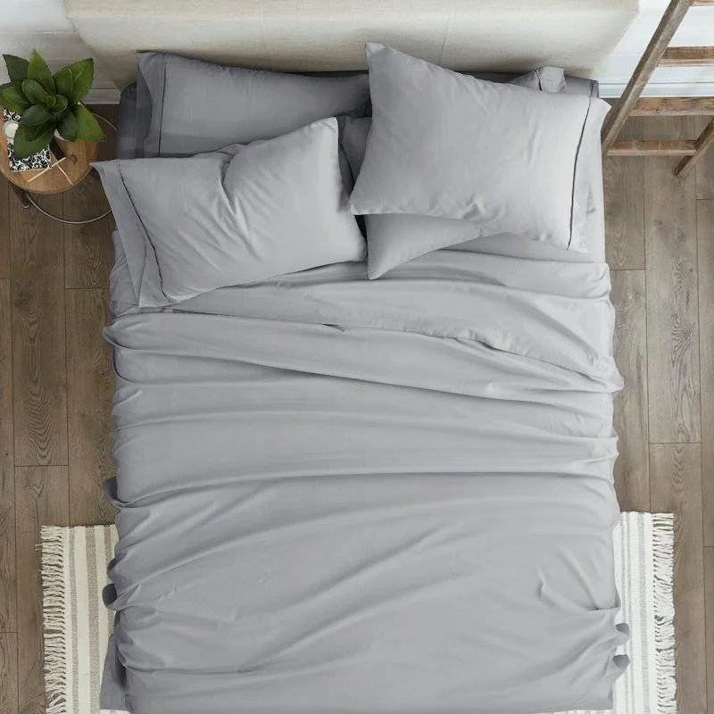 Rayon - Cotton Sheets for a Breathable and Soft BlendGrey 6 Piece Wrinkle Resistant Microfiber Polyester Sheet Set