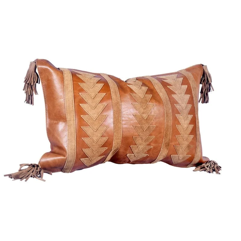 Soft and Fluffy Pillows for Bedroom ComfortArrow Leather Toss Pillow