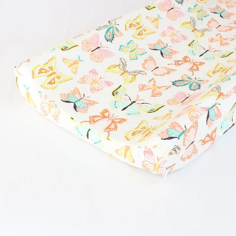 Bamboo - charcoal infused mattresses for odor absorptionChanging Pad Cover | Winged Butterflies Bright Pastel Bamboo - charcoal infused mattresses for odor absorptionChanging Pad Cover | Winged Butterflies Bright Pastel
