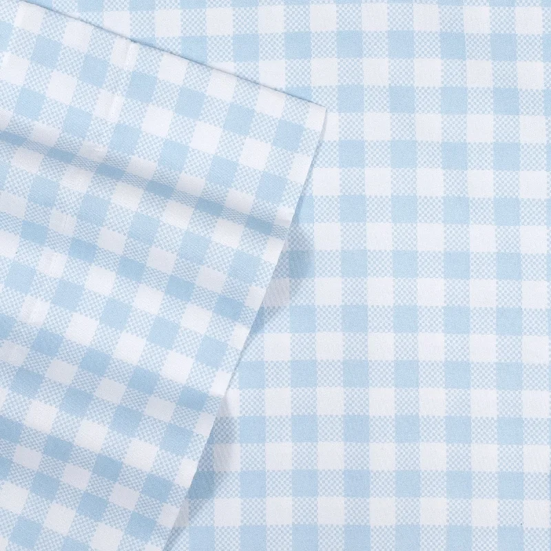 Wrinkle - Free Polyester Sheets for a Low - Maintenance BedBlue Gingham Kids Sheet Set