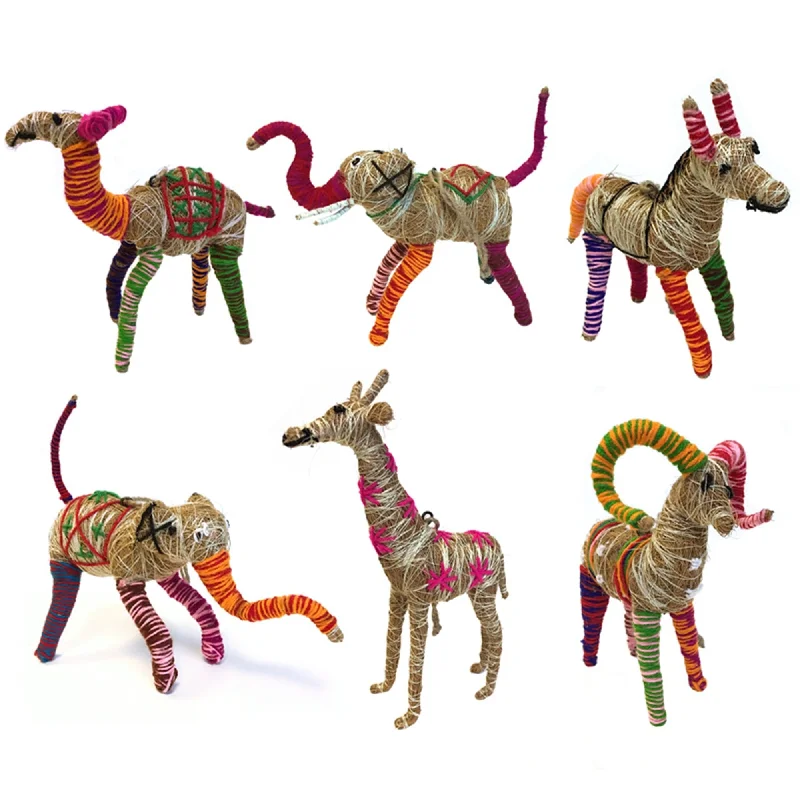 Queen - size mattresses for couples and standard bedroomsFair Trade Jute Animals (Set of 6) Queen - size mattresses for couples and standard bedroomsFair Trade Jute Animals (Set of 6)