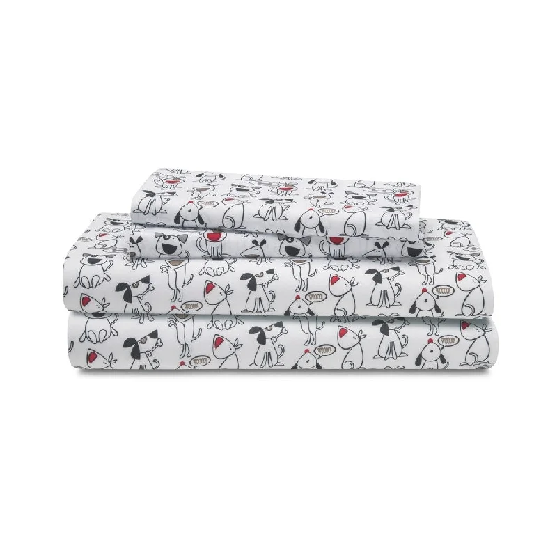 King - Size Sheet Sets with a Decorative Pillow SetElite Home Products Microfiber Print Sheet Set - Give A Dog A Bone