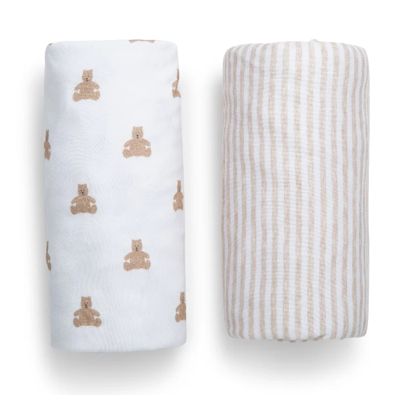 Tan Teddy Bears & Stripes (2407)
