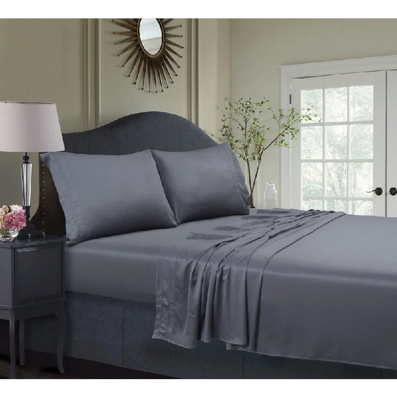 Flat Sheets with a High - Quality Finish for a Luxurious LookRayon from Bamboo 300 Thread Count Extra Deep Pocket Bed Sheet Set