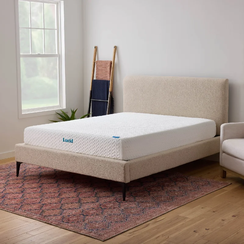 Natural latex and organic cotton blend mattressesLUCID Comfort Collection 10-inch Luxury Gel Memory Foam Mattress Natural latex and organic cotton blend mattressesLUCID Comfort Collection 10-inch Luxury Gel Memory Foam Mattress