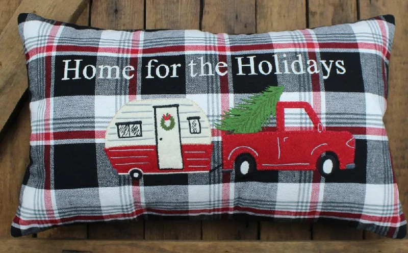 Decorative Pillows for Living Room MakeoverWinter Plaid Black, Red, Cream Pillow PL044020