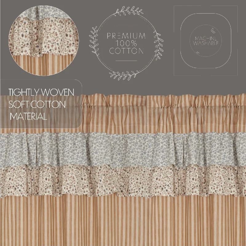 Bed skirts with a herringbone pattern for a sophisticated lookKaila Ticking Gold Ruffled Tier Set of 2 L24xW36 Bed skirts with a herringbone pattern for a sophisticated lookKaila Ticking Gold Ruffled Tier Set of 2 L24xW36