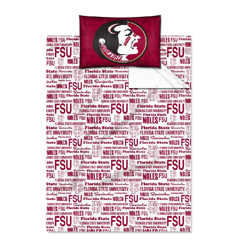 Fitted Sheets with Reinforced Corners for Long - Lasting UseCOL 820 Florida State 'Anthem' Twin-size Sheet Set