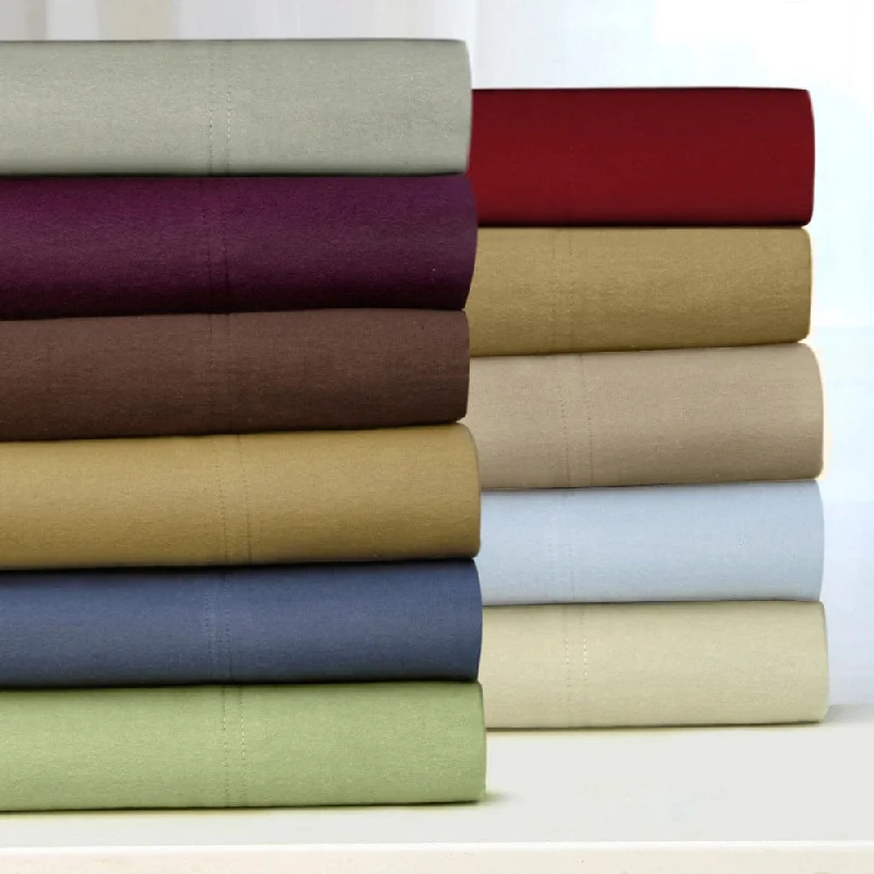 Jersey - Knit Sheets for a Comfortable and Casual BedTribeca Living Luxury Solid Flannel Sheet Separates