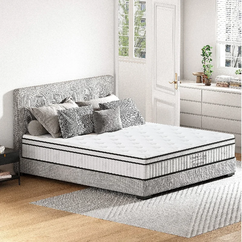 Hybrid mattresses combining foam and innerspring technologySogesSleep 12 Inch Hybrid Mattress, Medium Firm Mattress