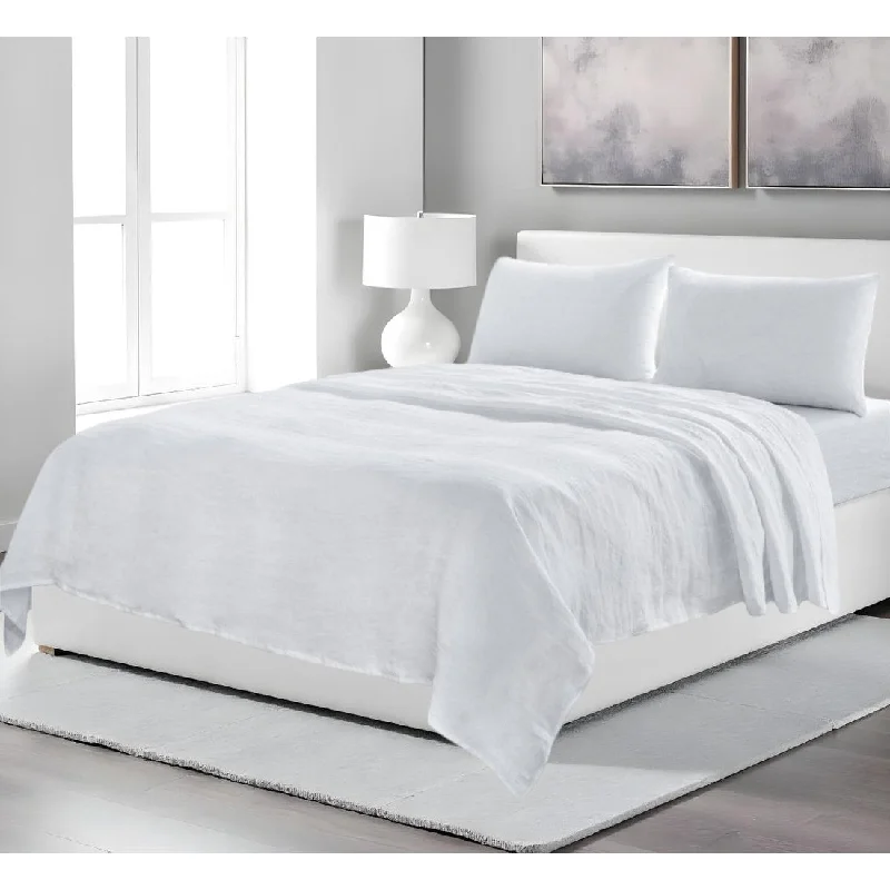 Polyester - Cotton Blend Sheets for Durability and ComfortFour Piece White Linen King Sheet Set