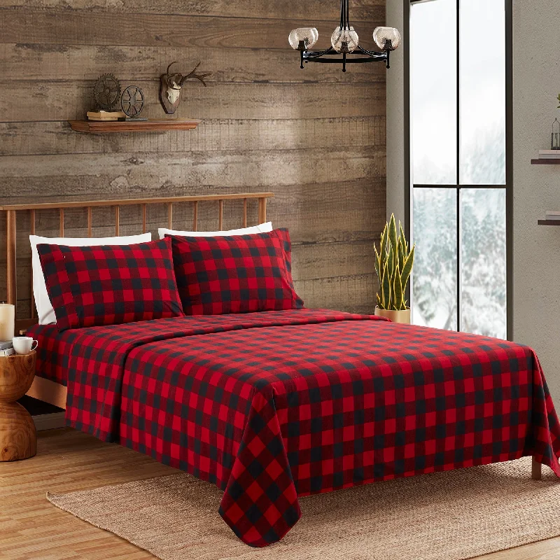 Rayon - Cotton Sheets for a Breathable and Soft Blend1500 Supreme Collection Buffalo Check Flannel Sheet Set Rayon - Cotton Sheets for a Breathable and Soft Blend1500 Supreme Collection Buffalo Check Flannel Sheet Set
