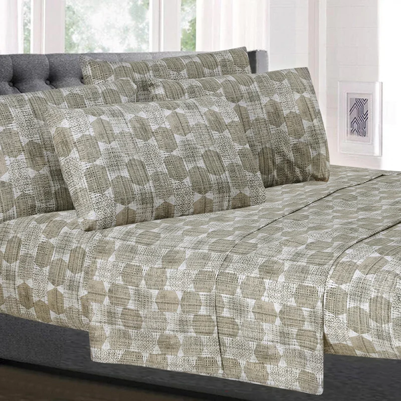 Queen - Size Sheet Sets with a European Pillowcase SetMonaco 6-Piece Patterned Deep Pocket Sheet Set Queen - Size Sheet Sets with a European Pillowcase SetMonaco 6-Piece Patterned Deep Pocket Sheet Set