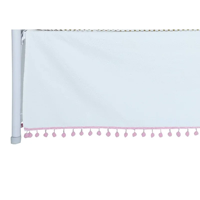 Gel - infused memory foam mattresses for cooler sleepFlat White Denim Pom Pom Crib Skirt (Pink) Gel - infused memory foam mattresses for cooler sleepFlat White Denim Pom Pom Crib Skirt (Pink)