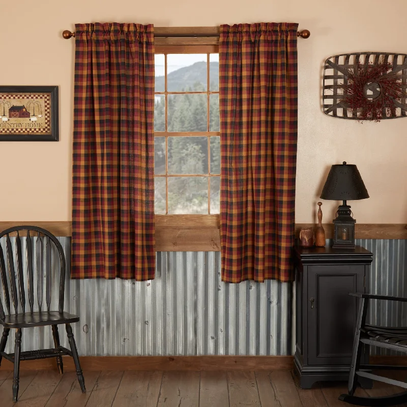 Polyester bed skirts for easy care and durabilityHeritage Farms Primitive Check Short Panel Set of 2 63x36