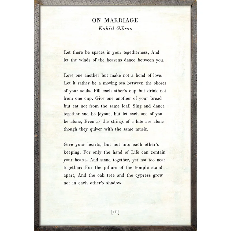 Polyester - foam mattresses for budget - friendly optionsOn Marriage - Poetry Collection Art Print
