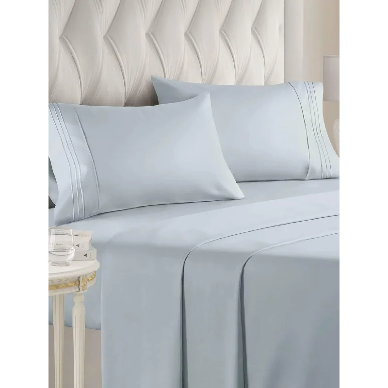 Linen - Cotton Blend Sheets for a Natural and Versatile OptionKing Size 4 Piece Sheet Set Comfy Breathable & Cooling Sheets Hotel Luxury Bed Sheets Deep Pockets,Extra Soft Free Sheets