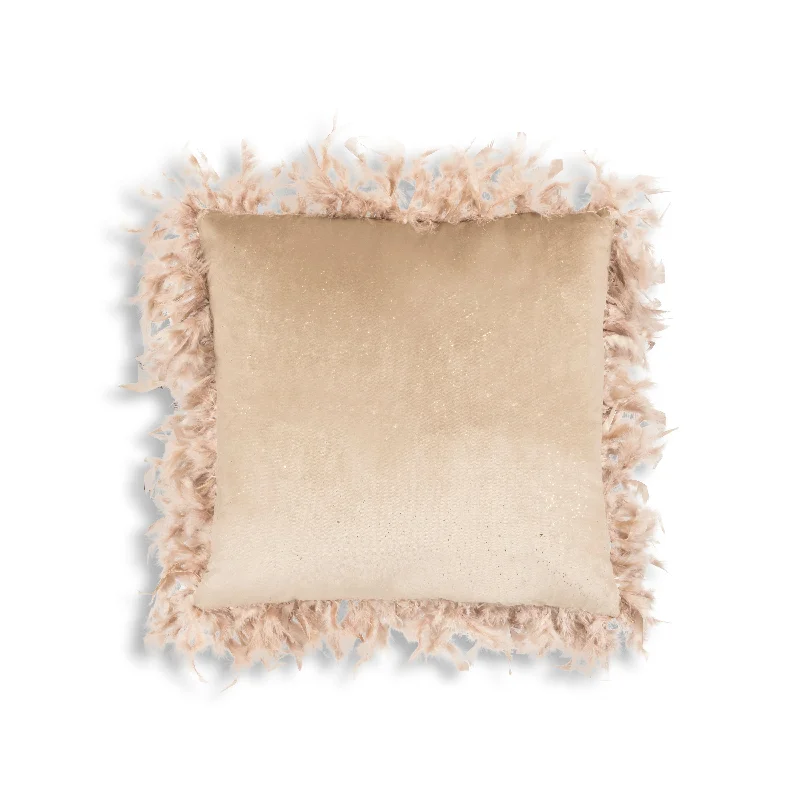 Cooling Pillows for Hot SleepersRica Beige Velvet Pillow