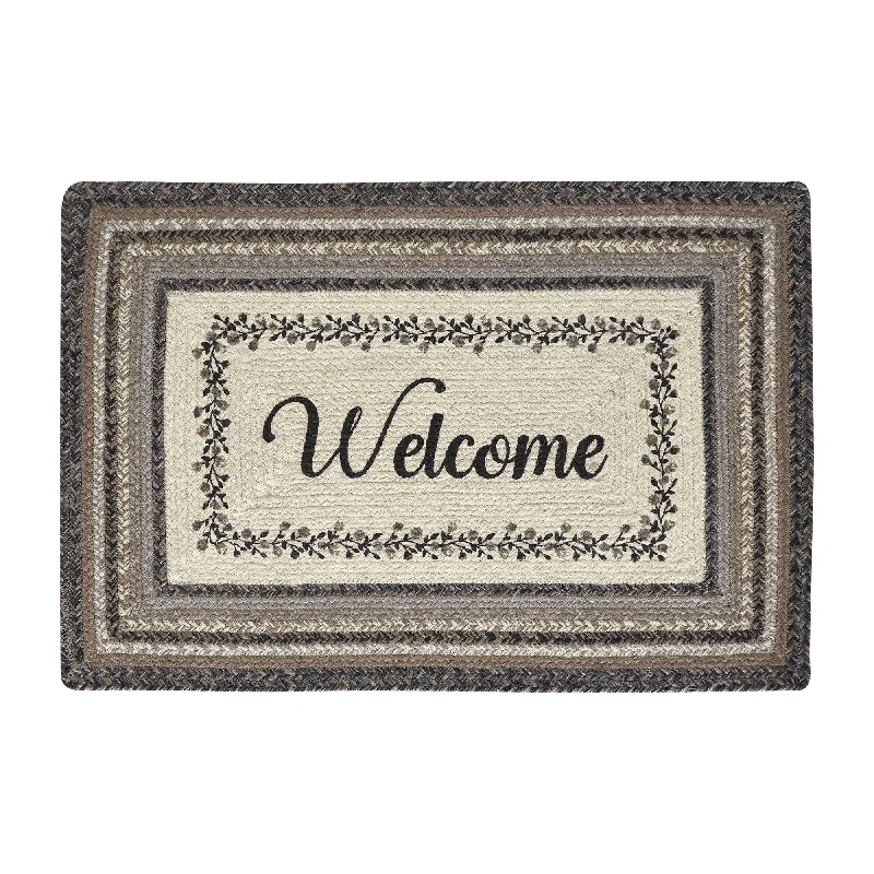 Bed skirts in neutral colors for easy pairingFloral Vine Jute Rug Rect Welcome w/ Pad 20x30