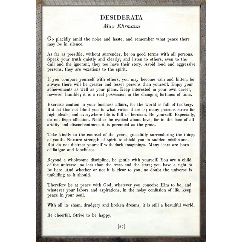 Queen - size mattresses for couples and standard bedroomsDesiderata - Poetry Collection Art Print Queen - size mattresses for couples and standard bedroomsDesiderata - Poetry Collection Art Print