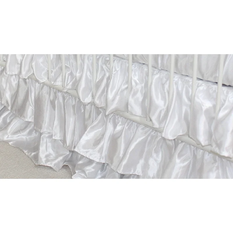 King - size mattresses for spacious master bedroomsWaterfall Ruffle 3 Tier Skirt | White Cloud Satin King - size mattresses for spacious master bedroomsWaterfall Ruffle 3 Tier Skirt | White Cloud Satin