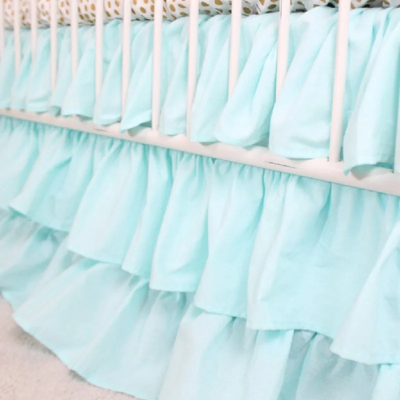 King - size mattresses for spacious master bedroomsWaterfall Ruffle 3 Tier Crib Skirt | Solid Aqua King - size mattresses for spacious master bedroomsWaterfall Ruffle 3 Tier Crib Skirt | Solid Aqua