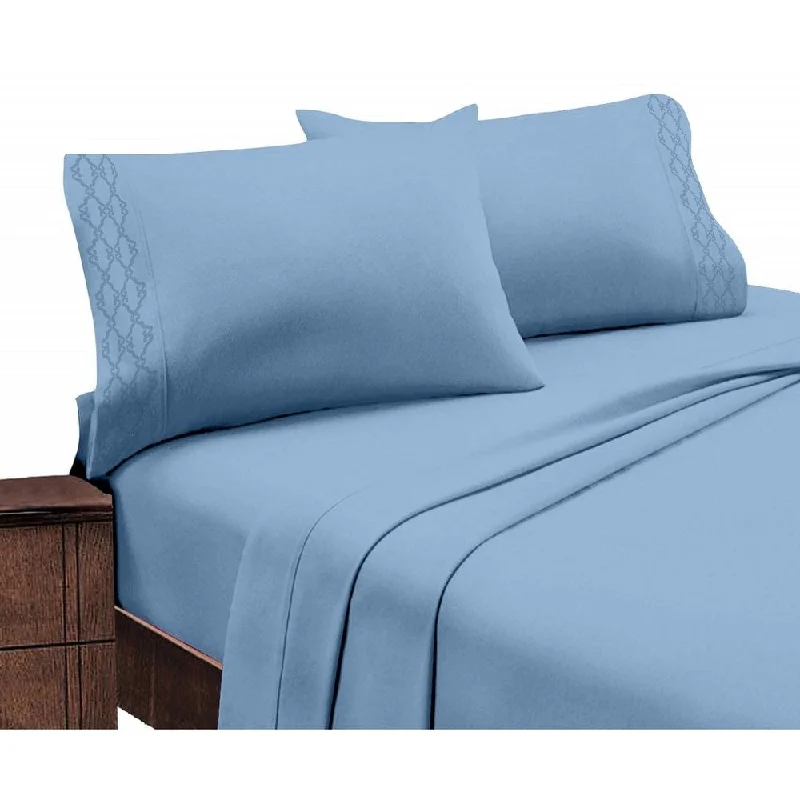 Organic Flannel Sheets for a Natural and Warm SleepPorch & Den Hanson Embroidered Extra Soft Microfiber Deep Pocket Bed Sheet Set