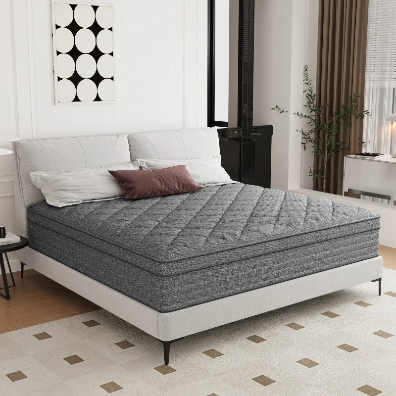 Hybrid mattresses combining foam and innerspring technology14 Inch Grey Memory Foam Hybrid Mattresses in a Box Hybrid mattresses combining foam and innerspring technology14 Inch Grey Memory Foam Hybrid Mattresses in a Box