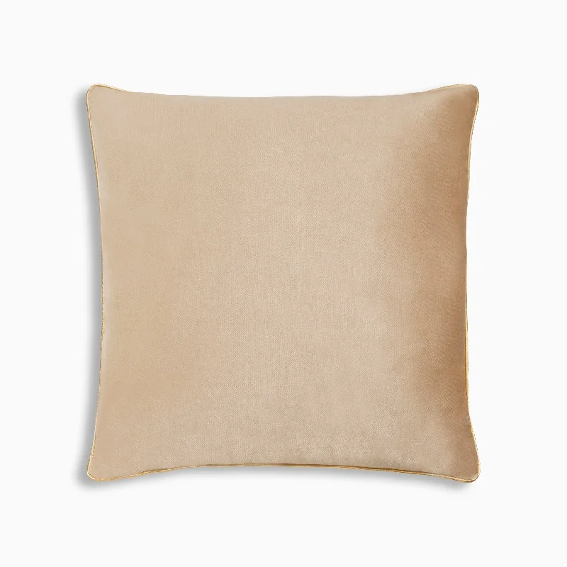 Down Alternative Pillows for Ethical ChoicesNoah Beige Gold Velvet Pillow
