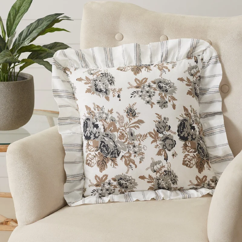 Velvet Pillows for a Touch of EleganceAnnie Portabella Ruffled Floral Pillow