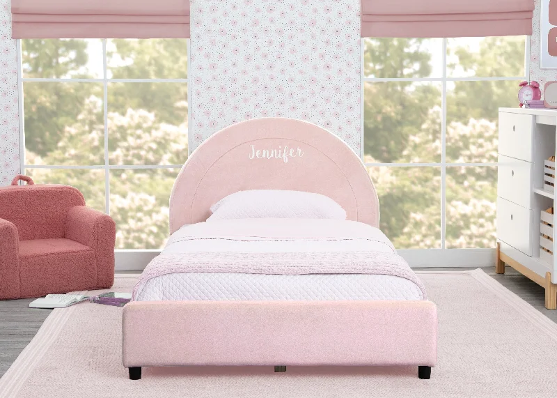 Queen - size mattresses for couples and standard bedroomsPersonalized Upholstered Twin Bed with Round Headboard Queen - size mattresses for couples and standard bedroomsPersonalized Upholstered Twin Bed with Round Headboard
