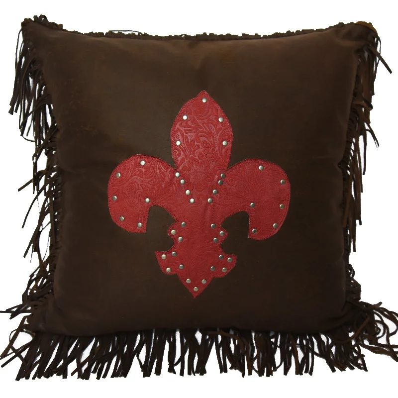 Decorative Pillows for Living Room MakeoverHiEnd Accents Fleur-de-lis Pillow, Red