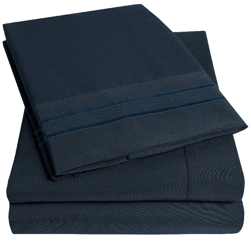 Flat Sheets with a High - Quality Finish for a Luxurious LookBrushed Microfiber RV Queen 4-Piece Bed Sheet Set Flat Sheets with a High - Quality Finish for a Luxurious LookBrushed Microfiber RV Queen 4-Piece Bed Sheet Set