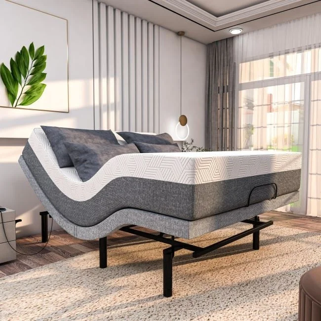 Queen - size mattresses for couples and standard bedroomsRenanim Adjustable Bed Frame with 14" Mattress, Dual Massage, Zero Gravity, 5 Minutes Installation, USB Ports, App control Queen - size mattresses for couples and standard bedroomsRenanim Adjustable Bed Frame with 14" Mattress, Dual Massage, Zero Gravity, 5 Minutes Installation, USB Ports, App control