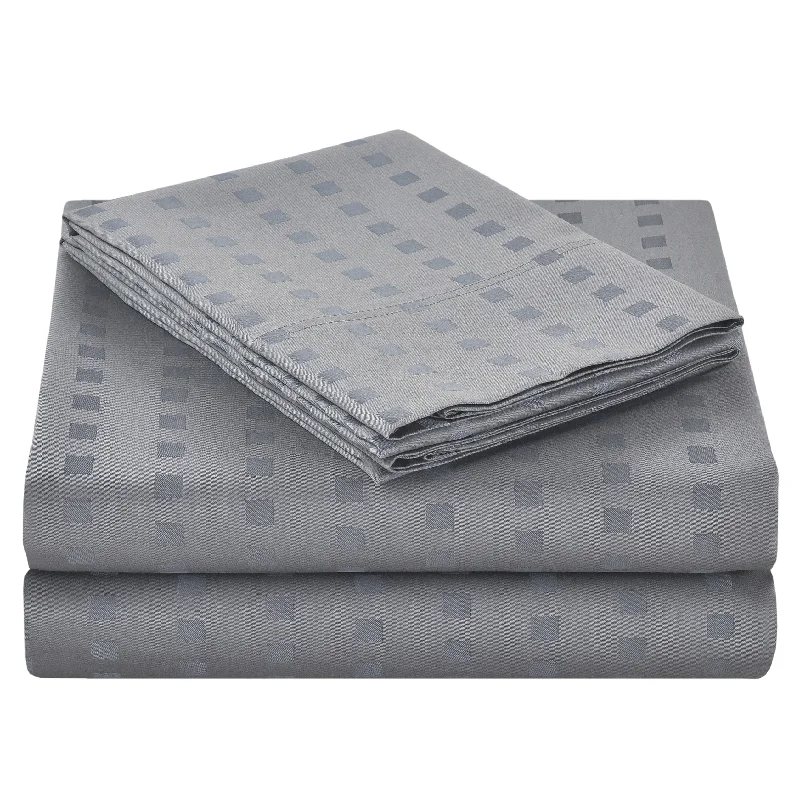 Polyester - Cotton Blend Sheets for Durability and ComfortSpring Home 1200 Thread Count Egyptian Cotton Deep Pocket Dobby Striped Sheet Set
