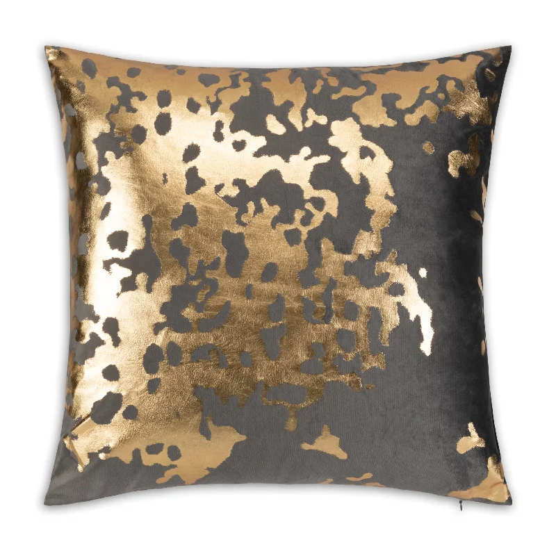 Down Alternative Pillows for Ethical ChoicesInspire Me! Home Decor Elise Charcoal Gold Pillow