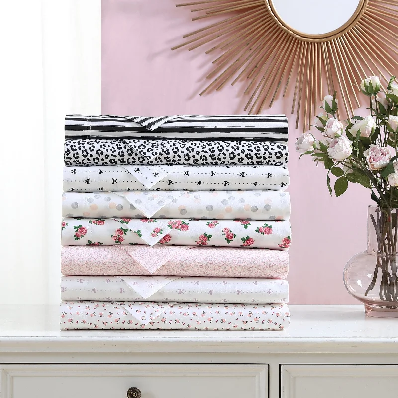 Wrinkle - Free Polyester Sheets for a Low - Maintenance BedBetsey Johnson Printed Cotton Percale Cotton Sheet Sets
