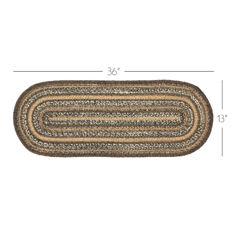 Bed skirts with a satin finish for a shiny appearanceEspresso Jute Oval Runner 13x36