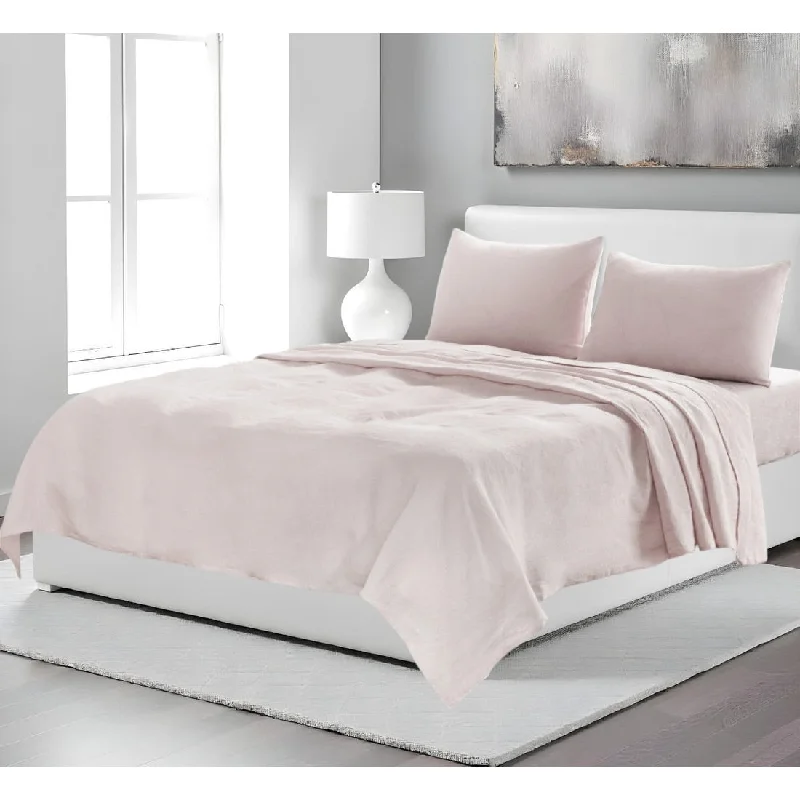 Sheet Sets with Multiple Pillowcase OptionsHomeRoots Four Piece Light Pink Linen Sheet Set