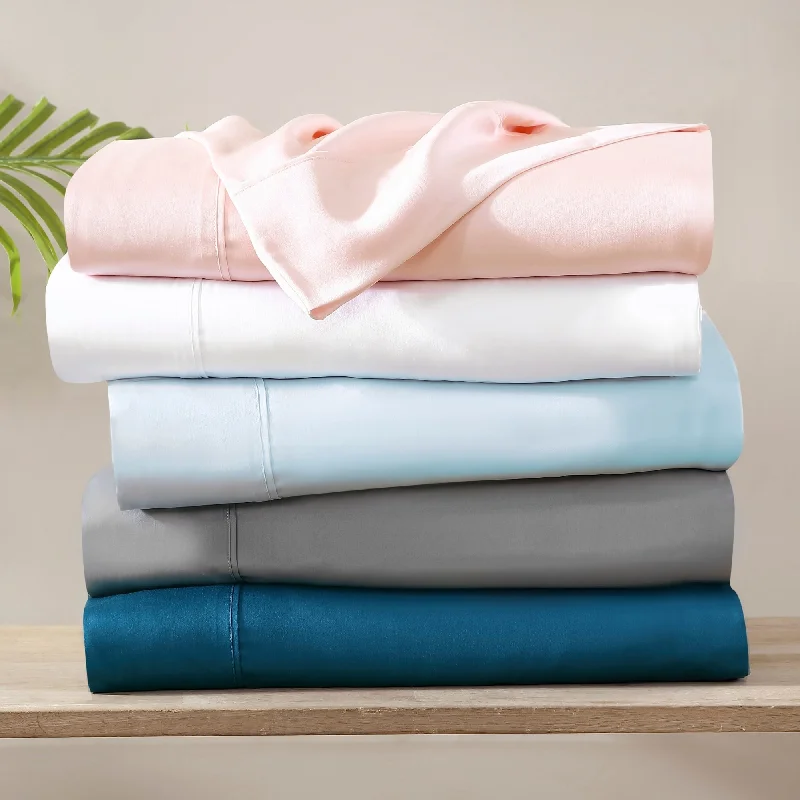 Rayon - Cotton Sheets for a Breathable and Soft BlendBrielle Home 300 Thread Count TENCEL Lyocell Sateen Sheet Set
