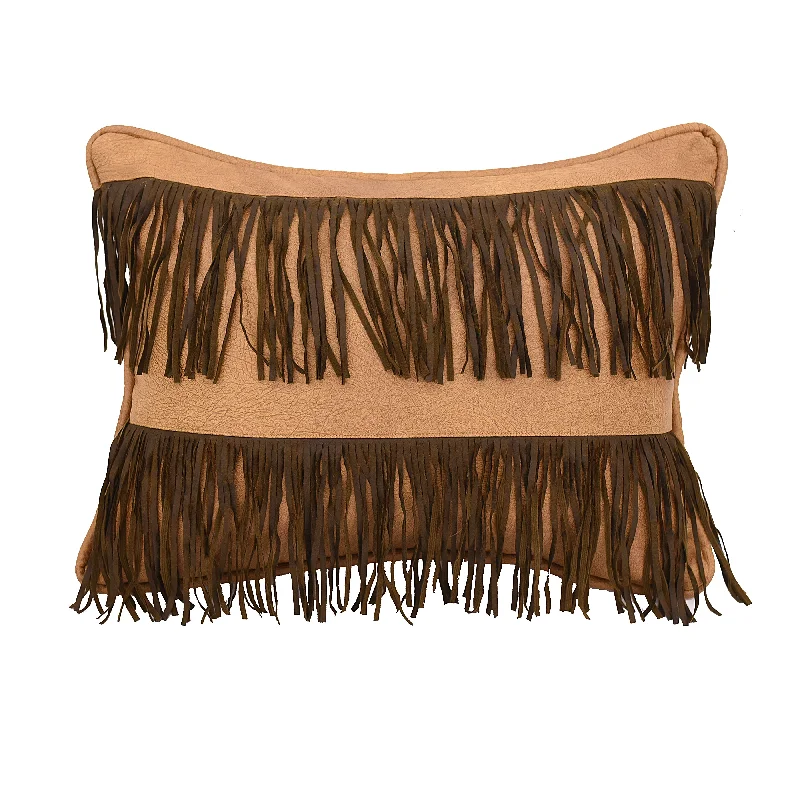 Silk Pillows for Smooth Skin and HairHiEnd Accents Fringed faux leather pillow