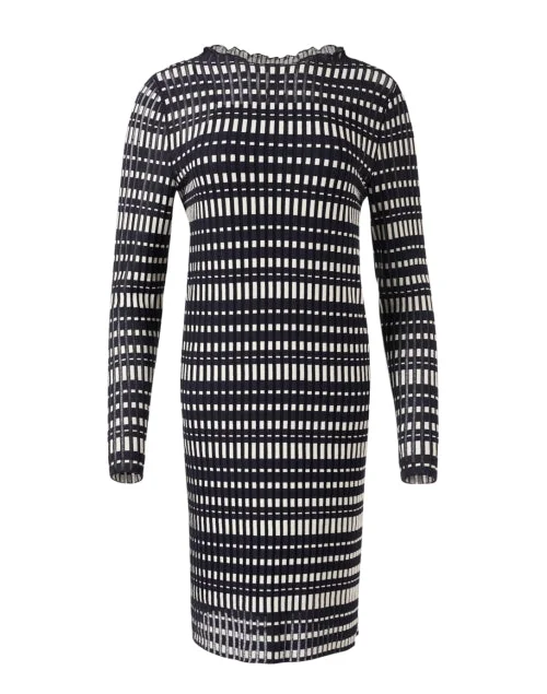 Navy Striped Knit Dress