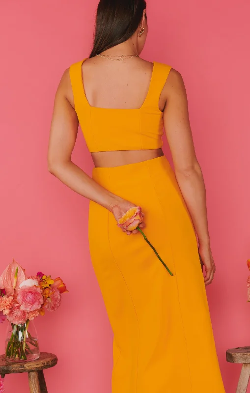 Ansley Crop Top ~ Tangerine Stretch