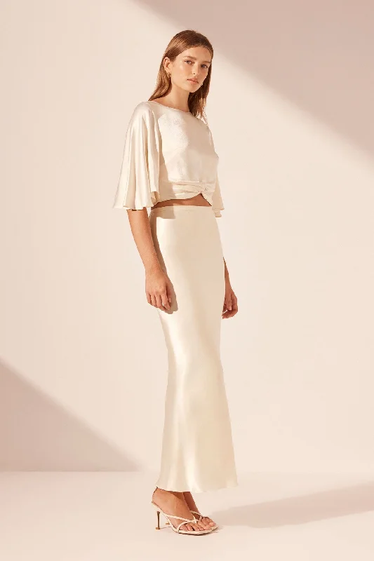 LA LUNE BIAS MAXI SKIRT - CREAM