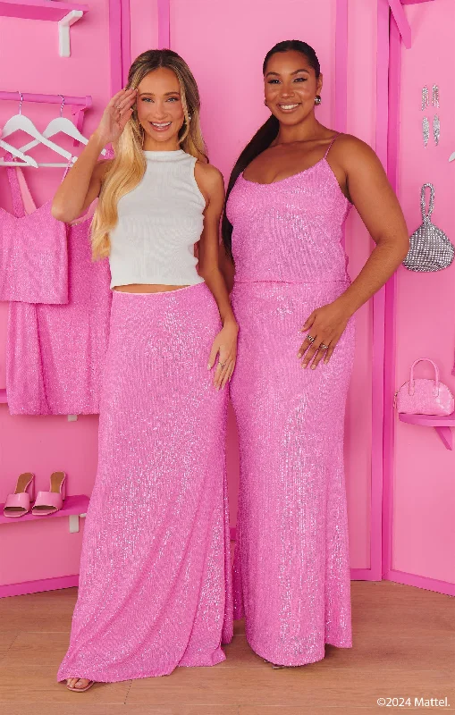 RSVP Top ~ Barbie™ Pink Sequins